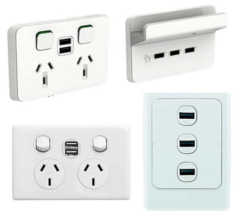 USB Charging Points & USB Outlets incorporated into Power Points
